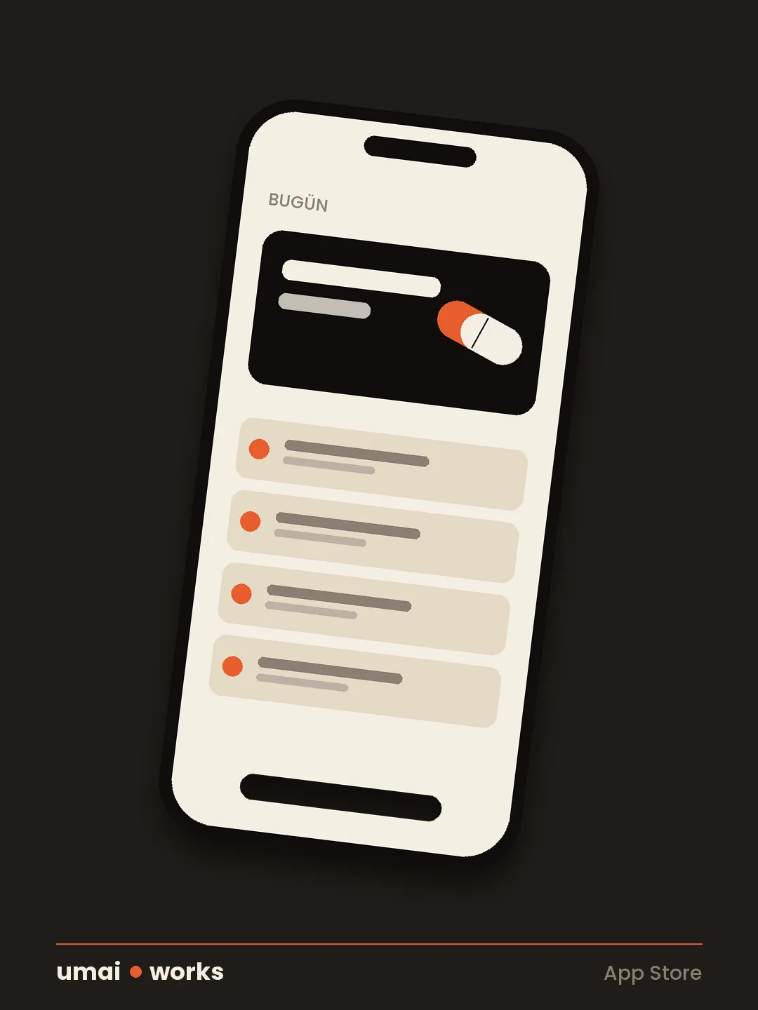 Dozly mobil uygulamasının günlük ilaç takip ekranı